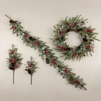 26" SNOWY PINE, LAMB'S EAR & RED BERRY PICK