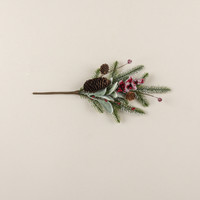16" SNOWY PINE, LAMB'S EAR & RED BERRY PICK