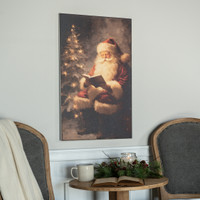 28" x 18" READING SANTA IN FOREST PRINT