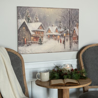 28" x 18" COZY CHRISTMAS VILLAGE PRINT