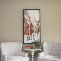 48" SANTA W/ DEER PRINT