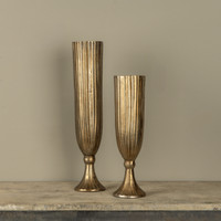 16" GOLD RIBBED VASE