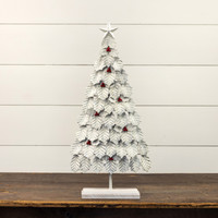 24" METAL HOLLY LEAF TREE