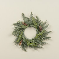 12" PRICKLY PINE CANDLE RING W/ PINECONES