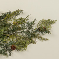 34" MIXED CEDAR HANGING BUSH W/ PINECONES