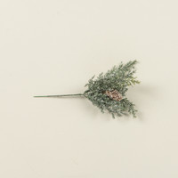 9" GLITTERED PRICKLY PINE PICK W/ PINECONE