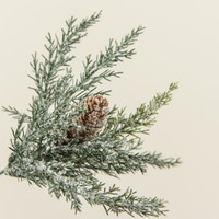 9" GLITTERED PRICKLY PINE PICK W/ PINECONE