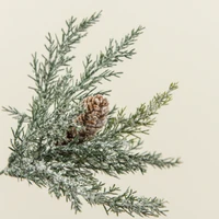 9" GLITTERED PRICKLY PINE PICK W/ PINECONE