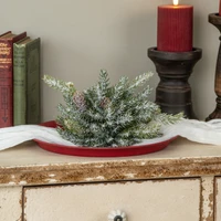 7.5" WHITE SPRUCE BALL W/ MINI PINECONES