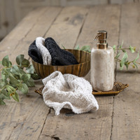 SET/4 BLACK & WHITE KNIT WASHCLOTHS
