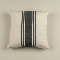 20" CREAM PILLOW W/ BLACK STRIPE