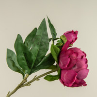 24" SOFT TOUCH DARK PINK PEONY STEM
