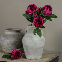 24" SOFT TOUCH DARK PINK PEONY STEM