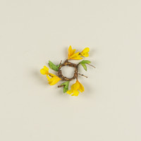 3" YELLOW FORSYTHIA TAPER CANDLE RING