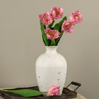22.5" SOFT TOUCH PINK PARROT TULIP STEM