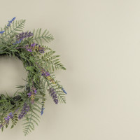 16" LAVENDER & FERN CANDLE RING