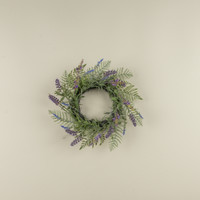 16" LAVENDER & FERN CANDLE RING