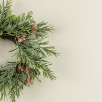 14" ROSEMARY W/ PINK BERRY CANDLE RING
