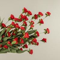 22.5" RED PAPER WILDFLOWER BUSH