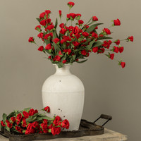 22.5" RED PAPER WILDFLOWER BUSH