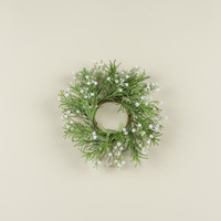 12" WHITE BABY'S BREATH CANDLE RING