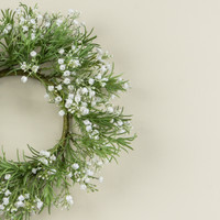 14" WHITE BABY'S BREATH CANDLE RING