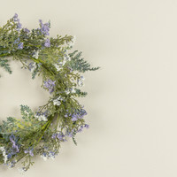 12" CREAM & PURPLE QUEEN ANNE'S LACE CANDLE RING