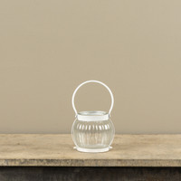 7.5" WHITE CLAYTON GLASS HOLDER