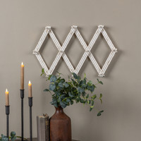 AGED WHITE ACCORDION WALL HOOKS