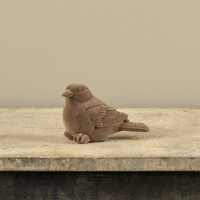 3.5" BROWN FLOCKED BIRD