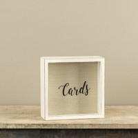 WHITE WOOD CARD BOX