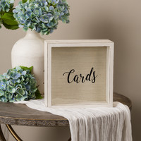 WHITE WOOD CARD BOX