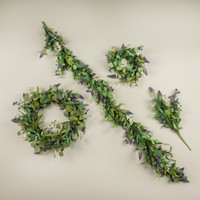 6' PURPLE & WHITE MIXED SPRING GARLAND