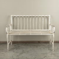 48.5" AGED WHITE BENCH
