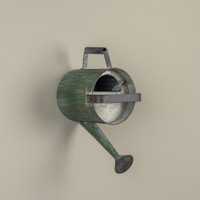 AGED GREEN WATERING CAN WALL BIRDHOUSE
