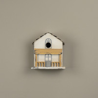 CREAM & YELLOW WALL BIRDHOUSE