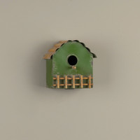 GREEN & YELLOW WALL BIRDHOUSE