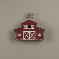RED BARN BIRDHOUSE W/ ROOSTER WEATHERVANE