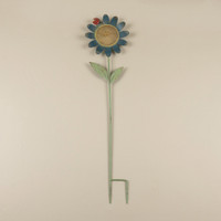 BLUE DAISY BIRD FEEDER STAKE W/ LADYBUG