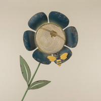 BLUE FLOWER BIRD FEEDER STAKE W/ BEE