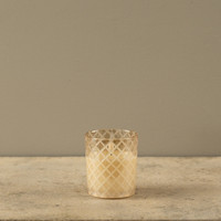 4" ETCHED DIAMOND CHAMPAGNE 3D FLAME CANDLE