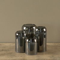 6" ARCHED CHARCOAL GLASS 3D FLAME CANDLE