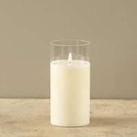 4" X 8" GLASS 3D FLAME CANDLE