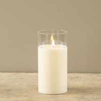 4" X 8" GLASS 3D FLAME CANDLE