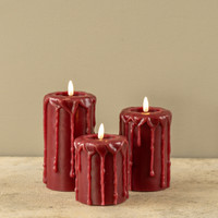 4" RED 3D FLAME PILLAR CANDLE