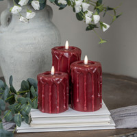 5" RED 3D FLAME PILLAR CANDLE