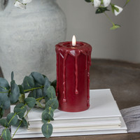 6" RED 3D FLAME PILLAR CANDLE