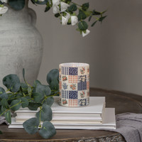 4" PATCHWORK GLASS 3D FLAME CANDLE