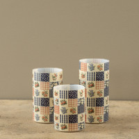 5" PATCHWORK GLASS 3D FLAME CANDLE