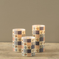 5" PATCHWORK GLASS 3D FLAME CANDLE